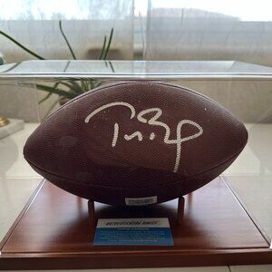 TOM BRADY SIGNED FULL SIZE FOOTBALL IN DISPLAY CASE - AUTOGRAPHED w/COA - 644
